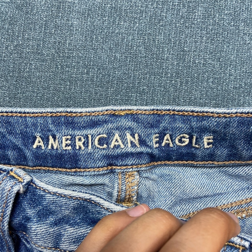 American Eagle Outfitters Denim Shorts Womens 00 Blue Cotton Mid Rise Cuffed Hem - Picture 10 of 16
